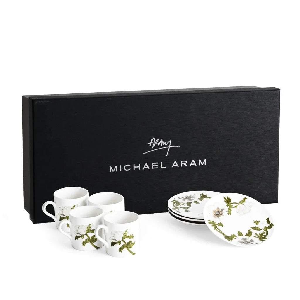 Anemone Painted Demitasse Set of 4