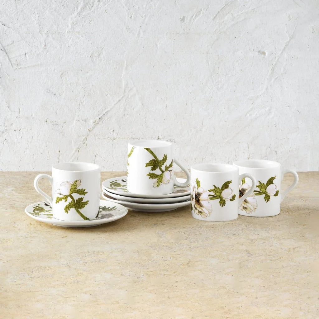 Anemone Painted Demitasse Set of 4